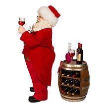 Kurt Adler 10.5" Fabriché Wine Tasting Santa, 2 Piece Set