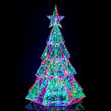 Kurt Adler 20"H Holographic Christmas Tree w/200 Cool White Fairy LEDs