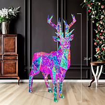 Kurt Adler 35.4" 500 Cool White LED Holographic Reindeer