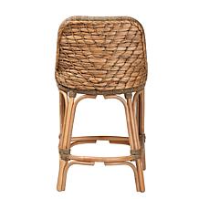 Kyle Natural Rattan Counter Stool with Cushion, 39.6"H