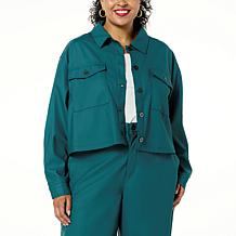 La Joie Faux Leather Shirt Jacket