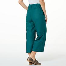 La Joie Faux Leather Wide-Leg Cropped Pant