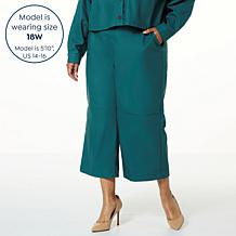 La Joie Faux Leather Wide-Leg Cropped Pant