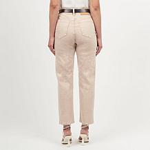 La Joie Marble Denim Straight Leg Ankle Jean