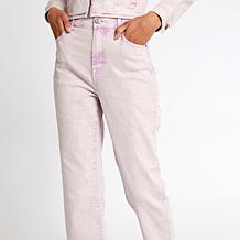 La Joie Marble Denim Straight Leg Ankle Jean