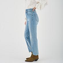 La Joie Notched Waist Straight-Leg Denim Jean