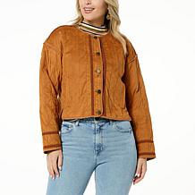 La Joie Quilted Faux Suede Jacket