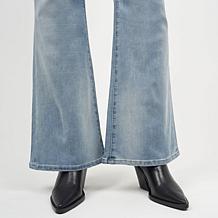 La Joie Vertical Slub Braided Belt Flare Leg Jean