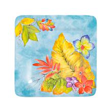 Laurie Gates Tropicalla 12-Piece Square Melamine Dinnerware Set