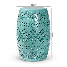 Lavinia Modern and Contemporary Teal Finished Metal Outdoor Side Table