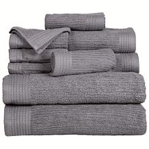 Lavish Home 100% Cotton Ribbed 10-piece Towel Set