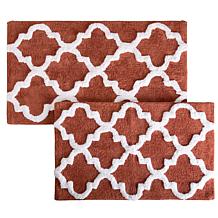 Lavish Home 100% Cotton Trellis 2pc Bathroom Mat Set