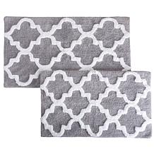 Lavish Home 100% Cotton Trellis 2pc Bathroom Mat Set