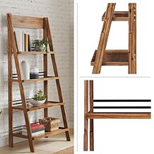 Lavish Home 4-Tier Ladder Freestanding Bookshelf with X-Back Frame