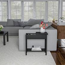 Lavish Home Flip Top Narrow End Table with Storage