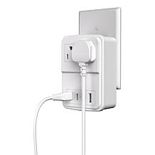 LAX Gadgets 2-Outlet and 4-USB Travel Surge Protector