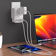 LAX Gadgets 2-Outlet and 4-USB Travel Surge Protector