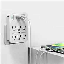 LAX Gadgets 2-pack Surge Protectors with 6 Outlets and 2 USB Ports