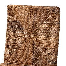 Laymi Boho Counter Stool with Woven Seagrass, 17.7"W x 38.6"H