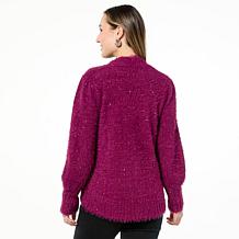 LB70 by Lloyd Boston Puff Sleeve Hi-Low Glamour Cardigan