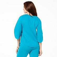 LB70 by Lloyd Boston Sculpted V-Neck Cape Blouse