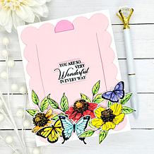 LDRS Creative Butterfly and Buds Stamp, Die and Slider Die Set