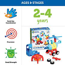 Learning Resources 1-2-3 Build It Train, Rocket, Helicopter