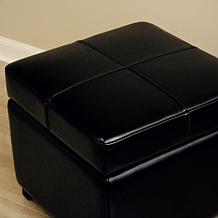 Leather Storage Cube Ottoman