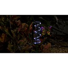LED Garden Stake with Rain Gauge and Thermometer