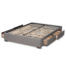 Leni Fabric Upholstered 4-Drawer King Size Platform Storage Bed Frame