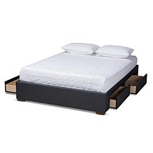 Leni Fabric Upholstered 4-Drawer Queen Size Platform Storage Bed Frame