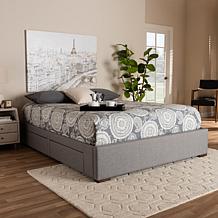 Leni Fabric Upholstered 4-Drawer Queen Size Platform Storage Bed Frame