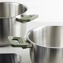 Leo Bolt 8pc Cookware Set with Green Handles