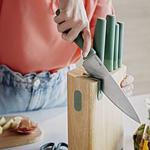 Leo Forest 6pc Stainless Steel Knife Block Set with Sharpener