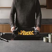 Leo Graphite Ceramic Grill Plate with Handles