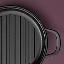Leo Graphite Round 10.25" Cast Iron Grill Pan