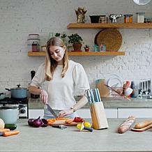 Leo Slate 7pc Knife Block Set with Glossy Handles