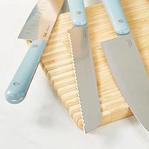 Leo Slate 7pc Knife Block Set with Glossy Handles