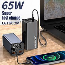 Letscom 20KmAh 65W Fast Charge Portable Power Bank with LED Screen