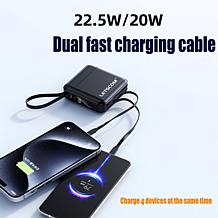 Letscom Portable 22.5W Power Bank w/LCD Display, AC Plug, & Tassel