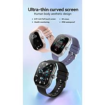 Letsfit E46 Silver Bezel Smart Watch with Extra Band