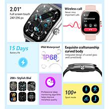 LetsFit E46 Smart Watch with Band and Charger Set of 2 - Black
