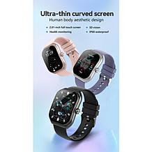 LetsFit E46 Smart Watch with Band and Charger Set of 2 - Black