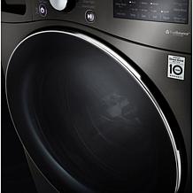 LG 5.0-Cu. Ft. Front Load Washer with Built-In Intelligence - Black...
