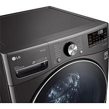 LG 5.0-Cu. Ft. Front Load Washer with Built-In Intelligence - Black...