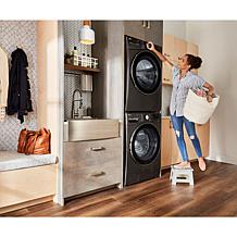 LG 5.0-Cu. Ft. Front Load Washer with Built-In Intelligence - Black...