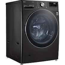 LG 5.0-Cu. Ft. Front Load Washer with Built-In Intelligence - Black...