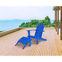 Linon Trent Outdoor Adirondack Ottoman Foot Rest