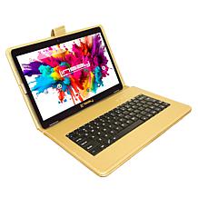 LINSAY® 10.1" Octa Core 128GB Tablet Bundle with Golden Keyboard