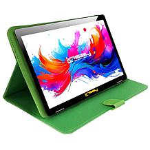 LINSAY 10.1" Octa Core 256GB Android 15 Tablet w/ Black Leather Case
